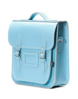 Handmade Leather City Backpack - Pastel Baby Blue