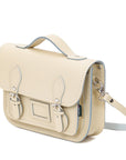 Leather Midi Satchel - Pastel Cream
