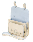 Leather Midi Satchel - Pastel Cream
