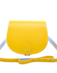 Handmade Leather Saddle Bag - Pastel Daffodil Yellow