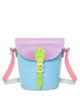 Handmade Leather Barrel Bag - Pastel Kaleidoscope