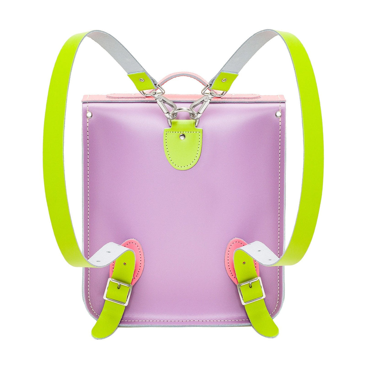 Handmade Leather City Backpack - Pastel Kaleidoscope