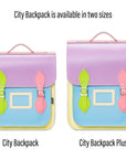 Handmade Leather City Backpack - Pastel Kaleidoscope