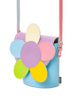 Handmade Leather Daisy Barrel Bag - Pastel Kaleidoscope