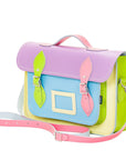 Handmade Leather Satchel - Pastel Kaleidoscope