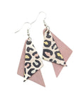 Pastel leopard cork shard earrings