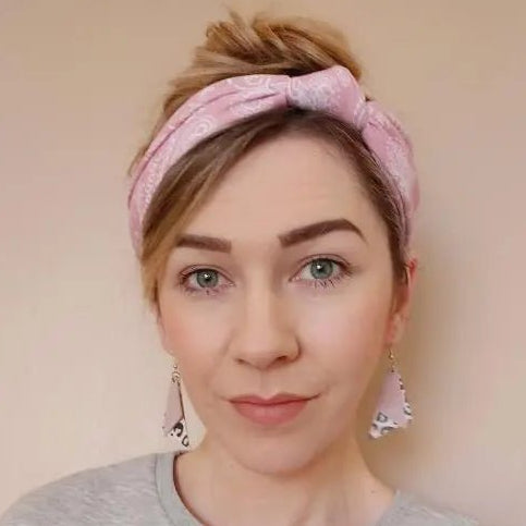 Pastel leopard cork shard earrings