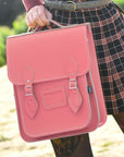 Handmade Leather City Backpack - Rose Quartz