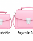 Handmade Leather Sugarcube Handbag - Pastel Pink