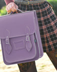 Handmade Leather City Backpack - Pastel Violet