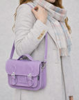Leather Midi Satchel - Pastel Violet
