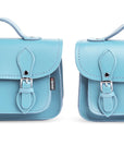 Handmade Leather Micro Satchel - Pastel Baby Blue