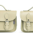 Handmade Leather Micro Satchel - Pastel Cream