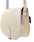 Handmade Leather Saddle Bag - Pastel Cream