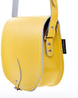 Handmade Leather Saddle Bag - Pastel Daffodil Yellow