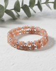 Peach Moonstone Bracelet and Earring Set