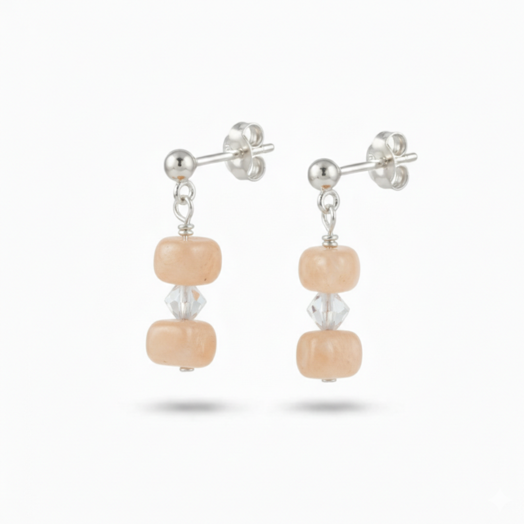 Peach Moonstone Gemstone Earrings