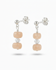 Peach Moonstone Gemstone Earrings