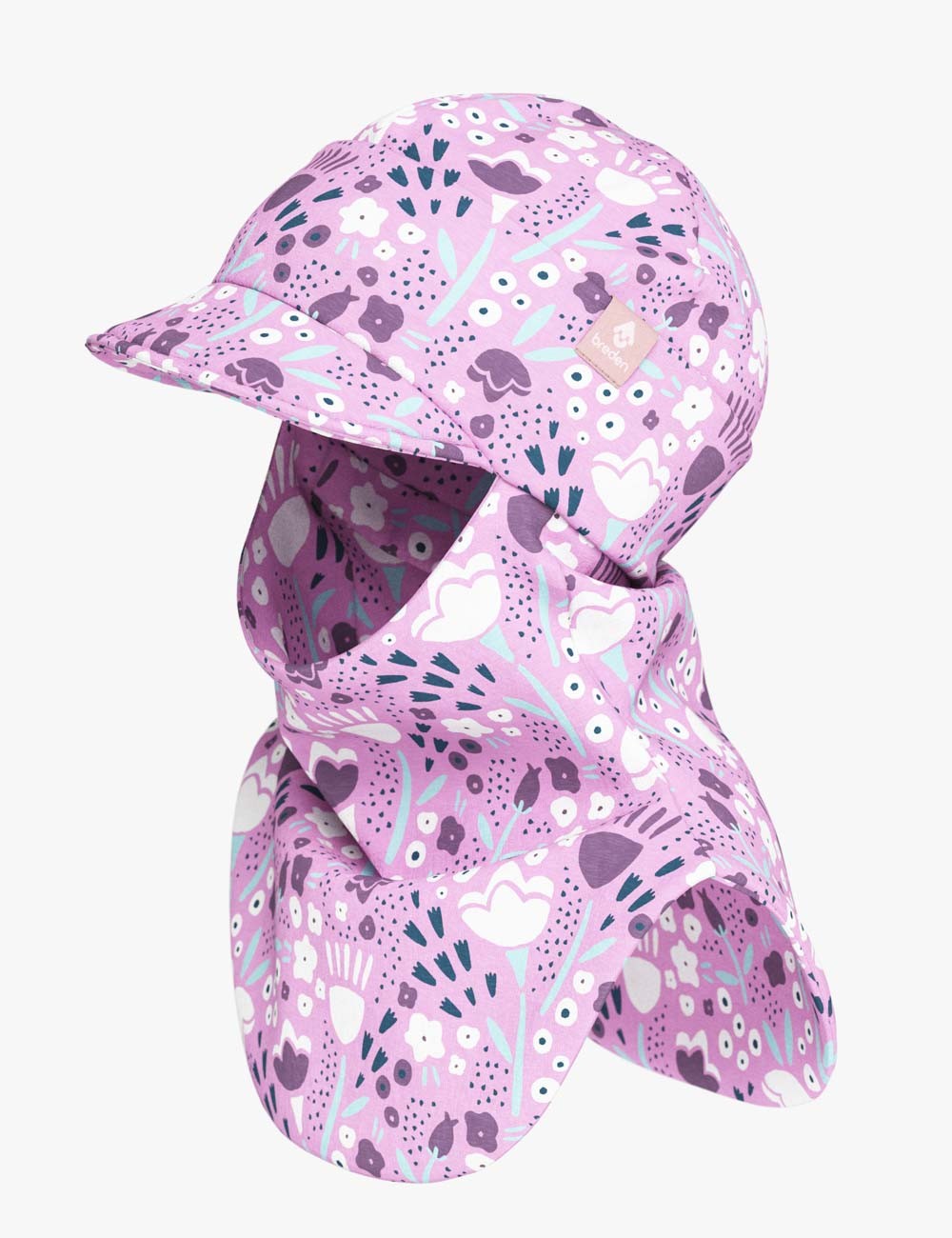 Spring Fall Kids Balaclava with Peak Flower Print