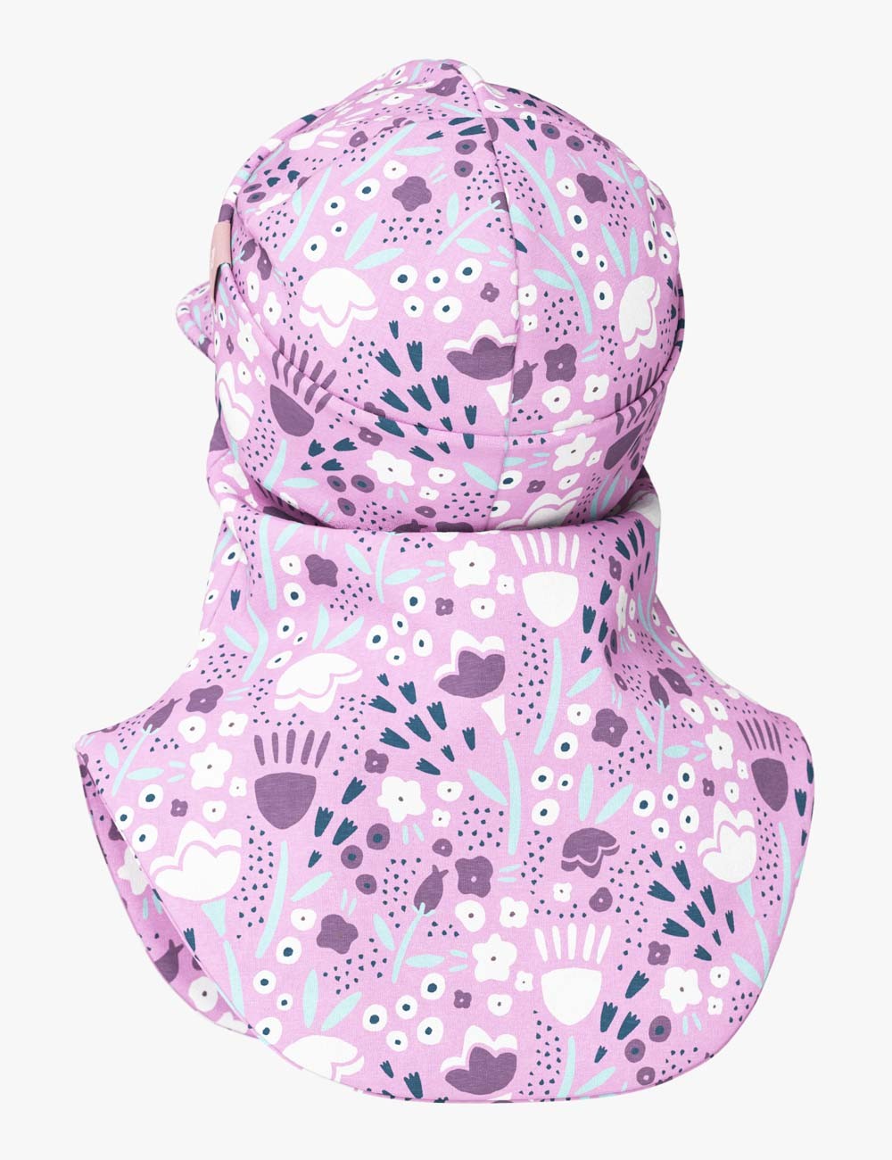 Spring Fall Kids Balaclava with Peak Flower Print