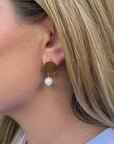 Freshwater Pearl Disc Earrings