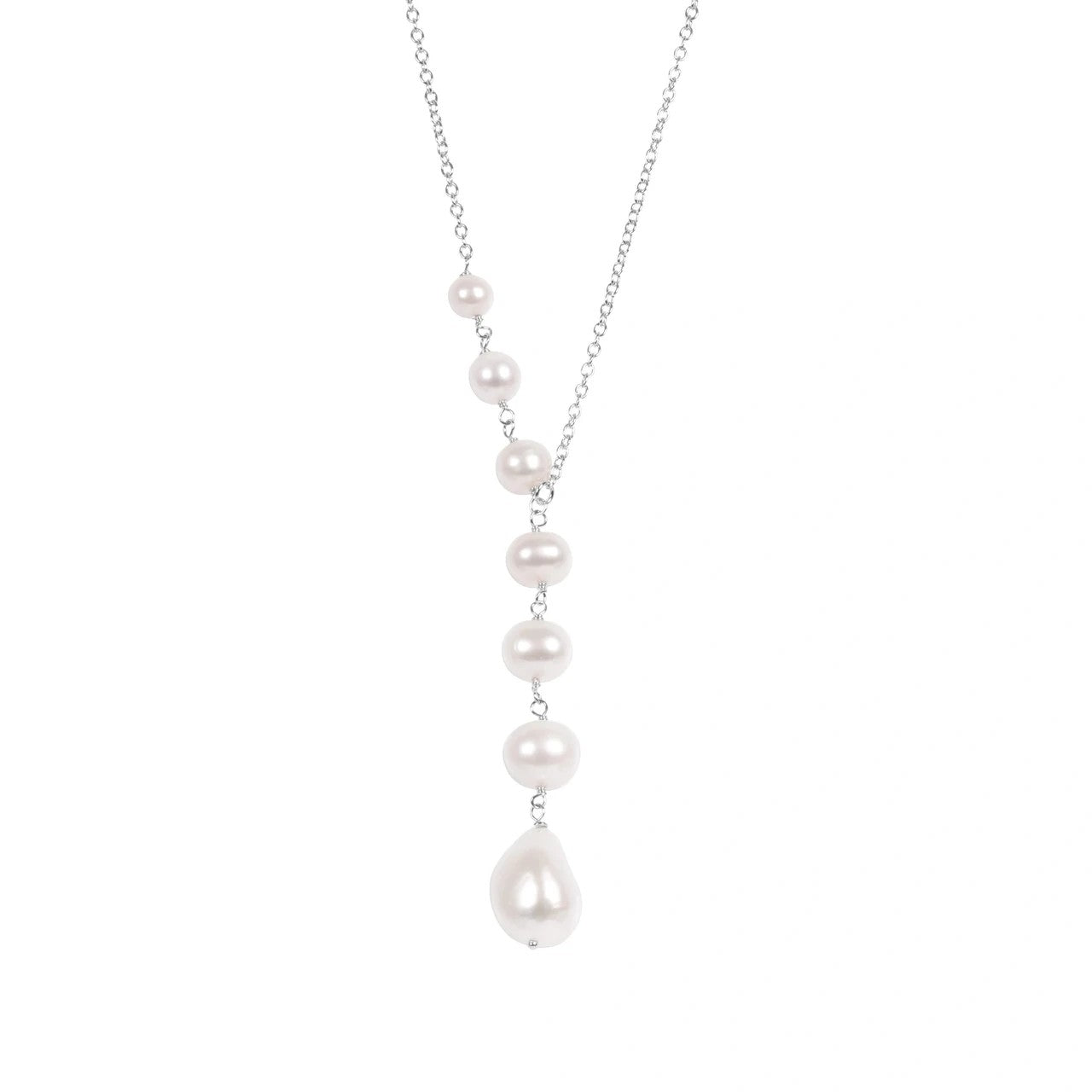Outstanding Silver Pearl Pendant with Extension Chain - Elegant & Timeless Jewelry by MyaMoon by MyaMoon at www.brixbailey.com