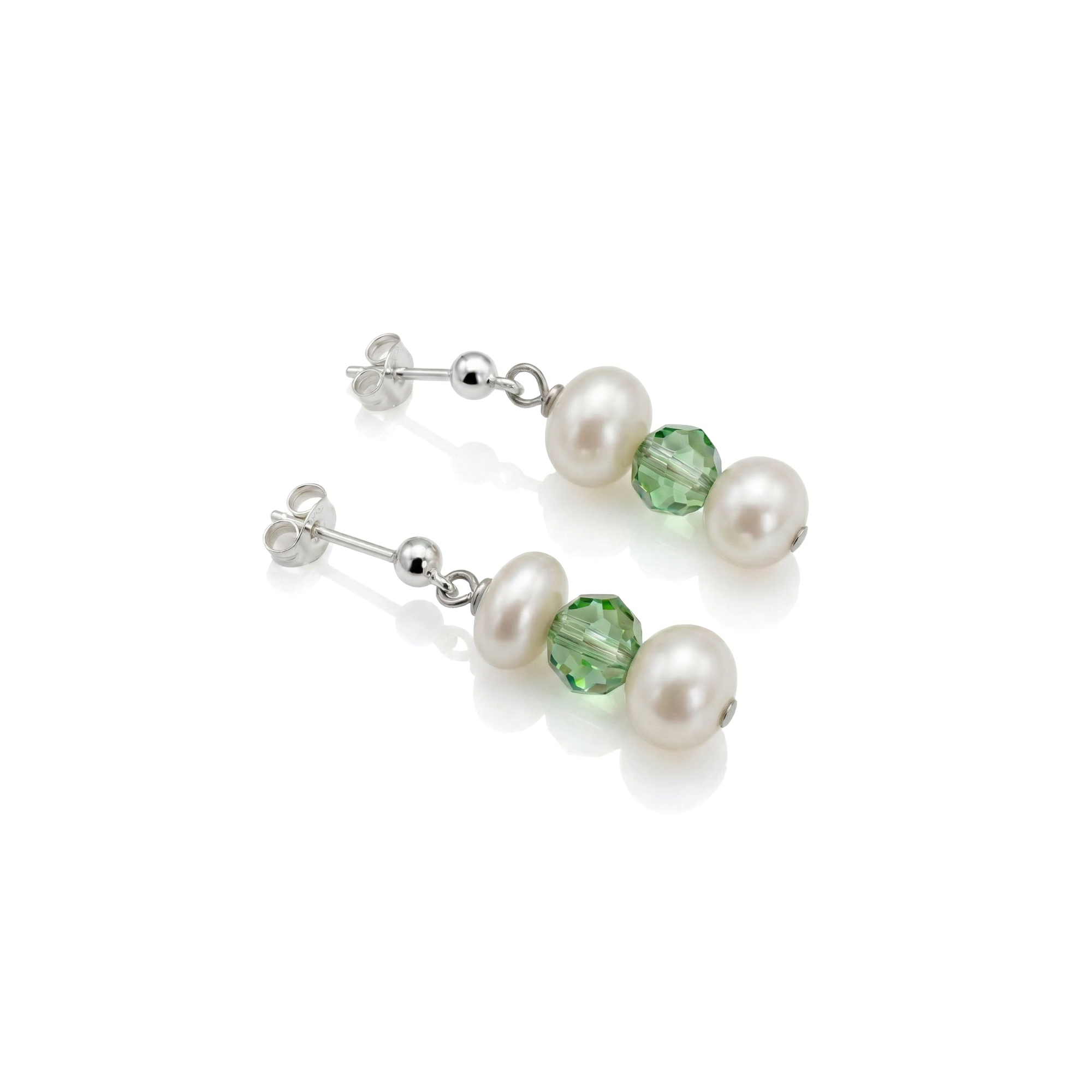 Peridot &amp; Pearl August Birthstone Earrings | Handmade Drop Earrings