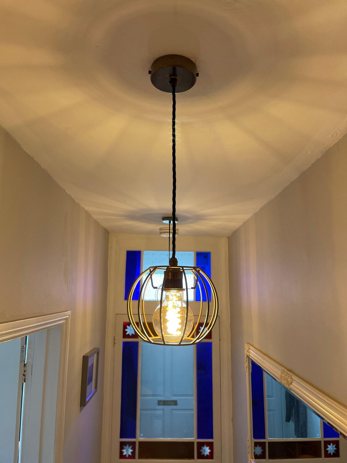 Single Pendant Light with Pumpkin Shade | Rustic Bedside &amp; Feature Lighting UK
