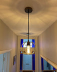 Single Pendant Light with Pumpkin Shade | Rustic Bedside & Feature Lighting UK