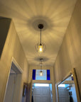 Single Pendant Light with Pumpkin Shade | Rustic Bedside & Feature Lighting UK