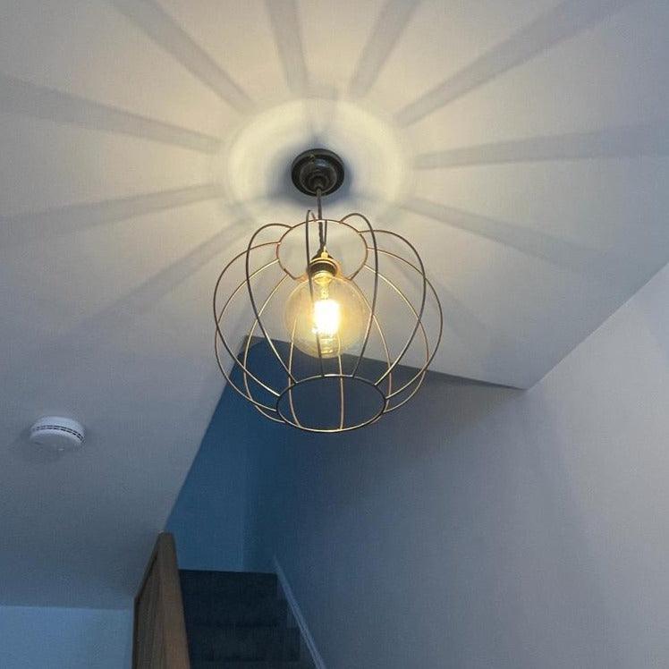 XXL Pumpkin Shade Pendant Light | Rustic Statement Kitchen & Dining Lighting UK