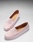 Women's Penny Driving Loafers, ice pink suede