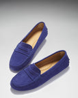 Women's Penny Driving Loafers, ink blue suede