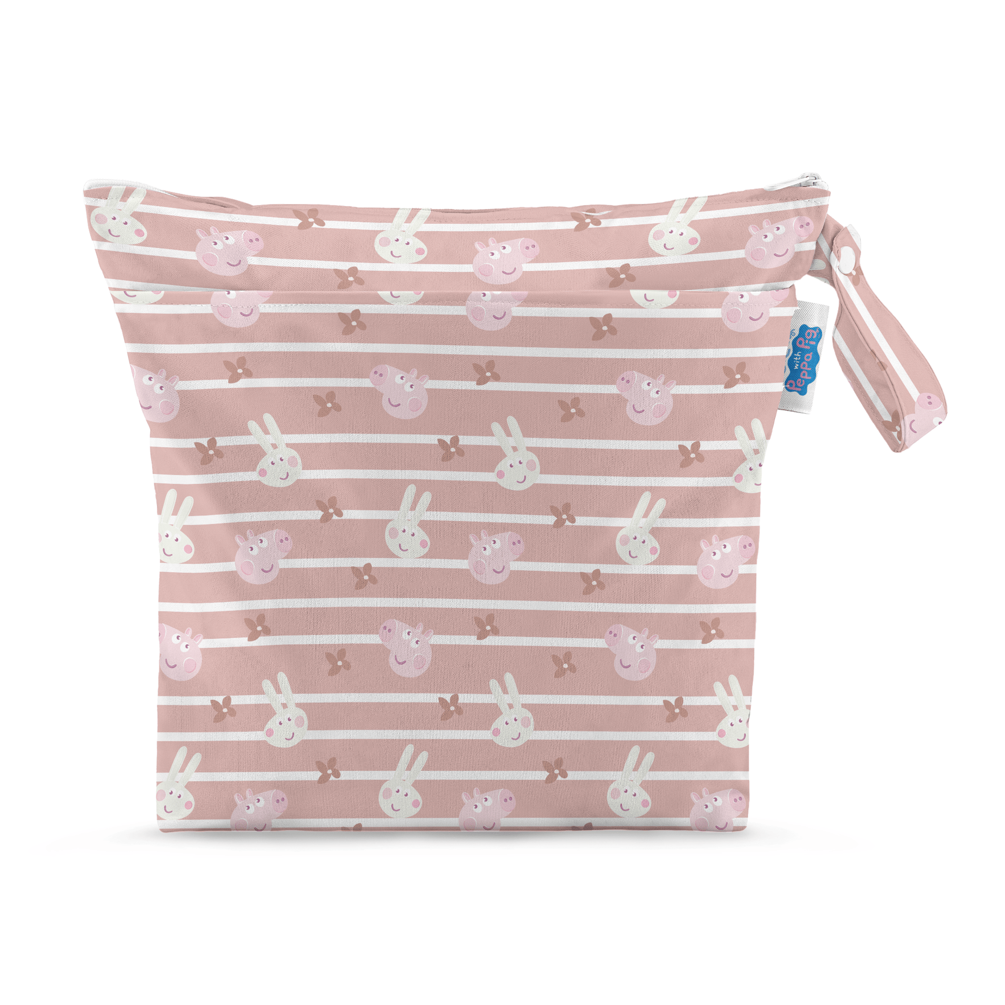 Peppa Pig Grab &amp; Go Nappy Wet Bag - Blush Stripe