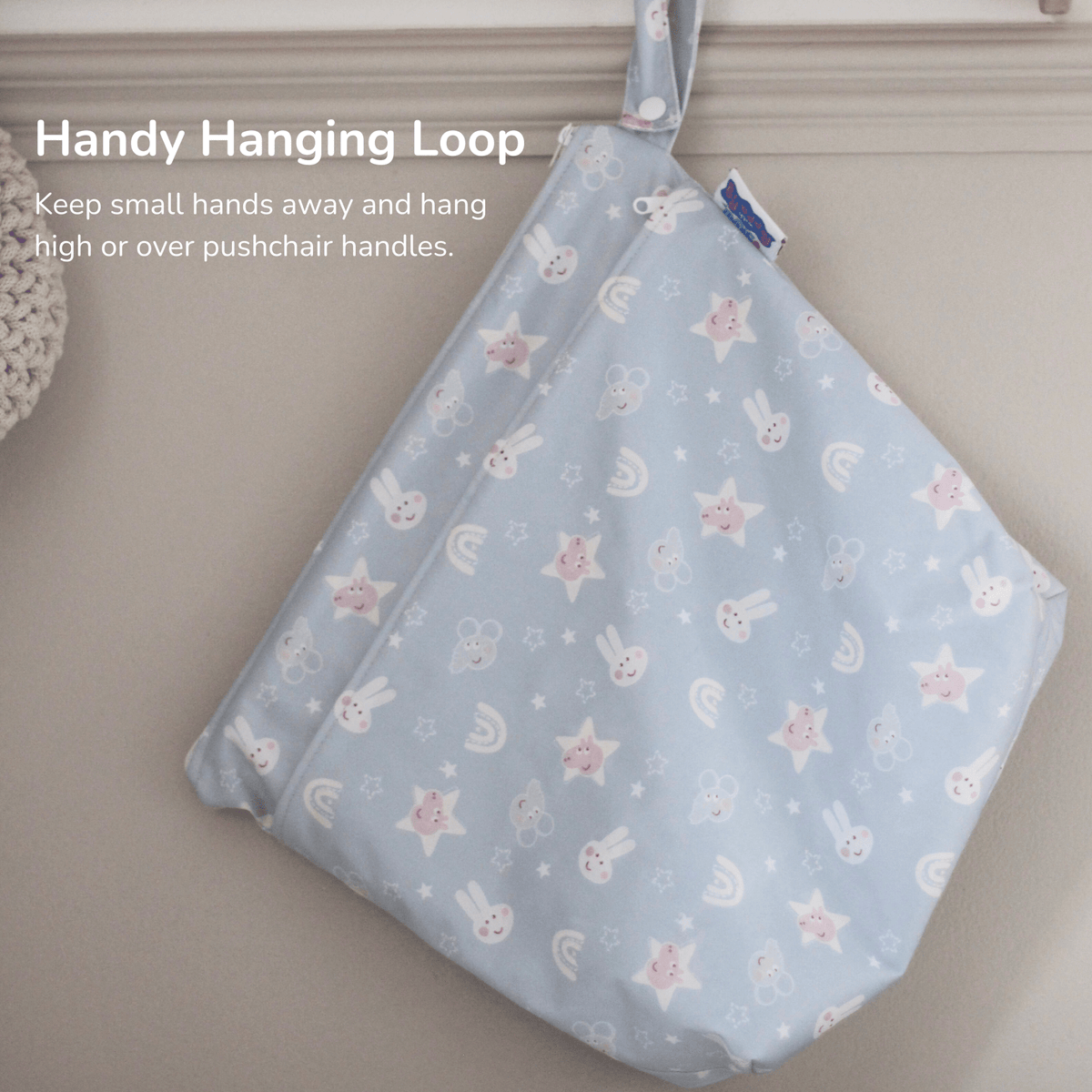Peppa Pig Grab &amp; Go Nappy Wet Bag - Blush Stripe