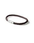 Personalised Men's Capsule Tube Woven Bracelet in Cedar Brown