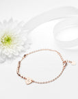 Personalised Rose Gold Heart Charm Bracelet
