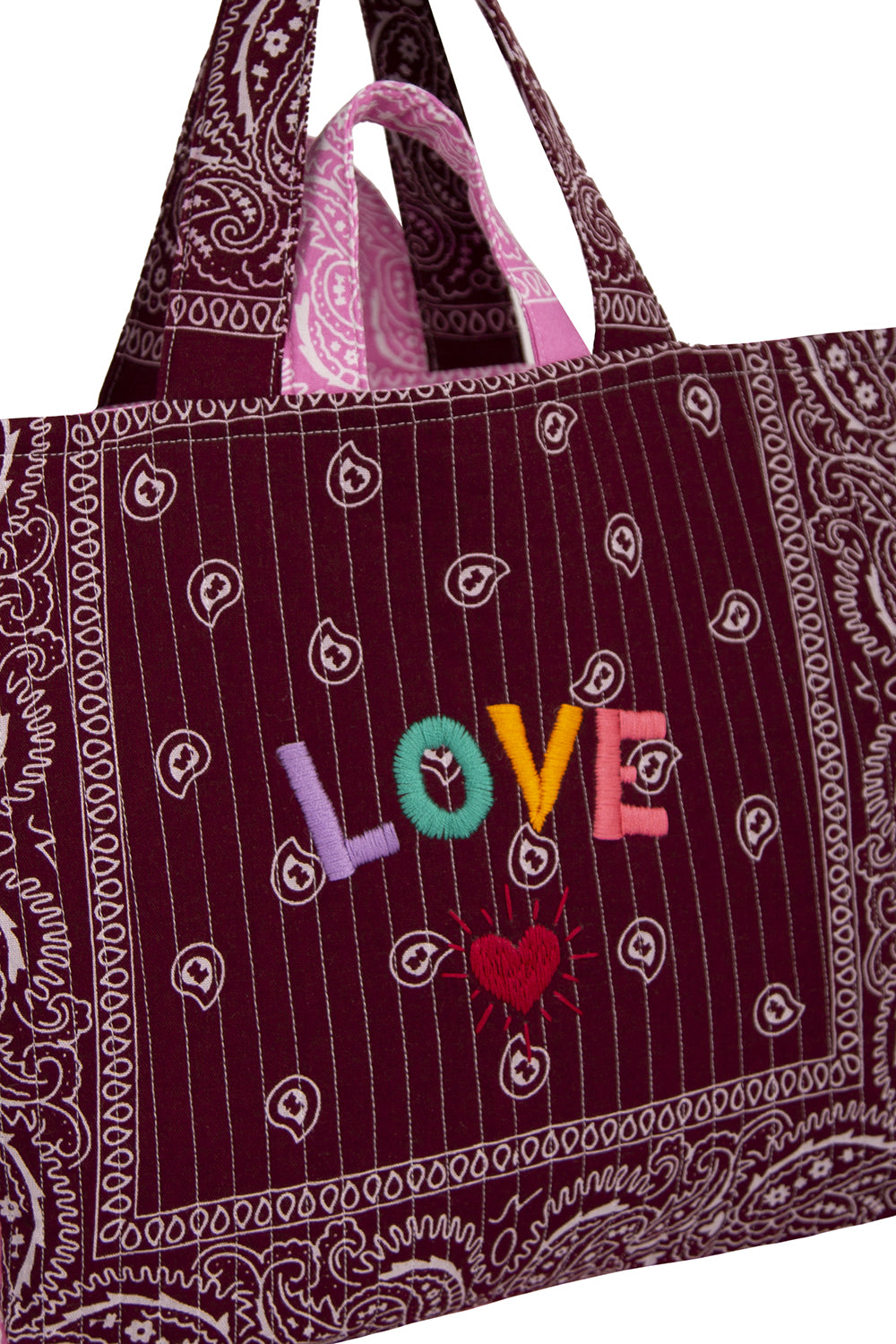 PERLA Quilted Maxi Tote Çanta - LOVE