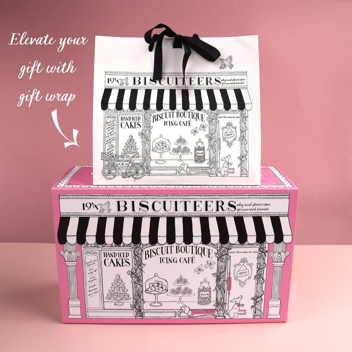 Biscuiteers x Olivia Rubin Rainbow Croissant Letterbox Biscuit
