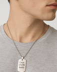 Handwriting Dog Tag – Custom Photo Pendant Engraved on Both Sides | Velvet Pouch Gift
