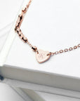 Personalised Rose Gold Heart Charm Bracelet