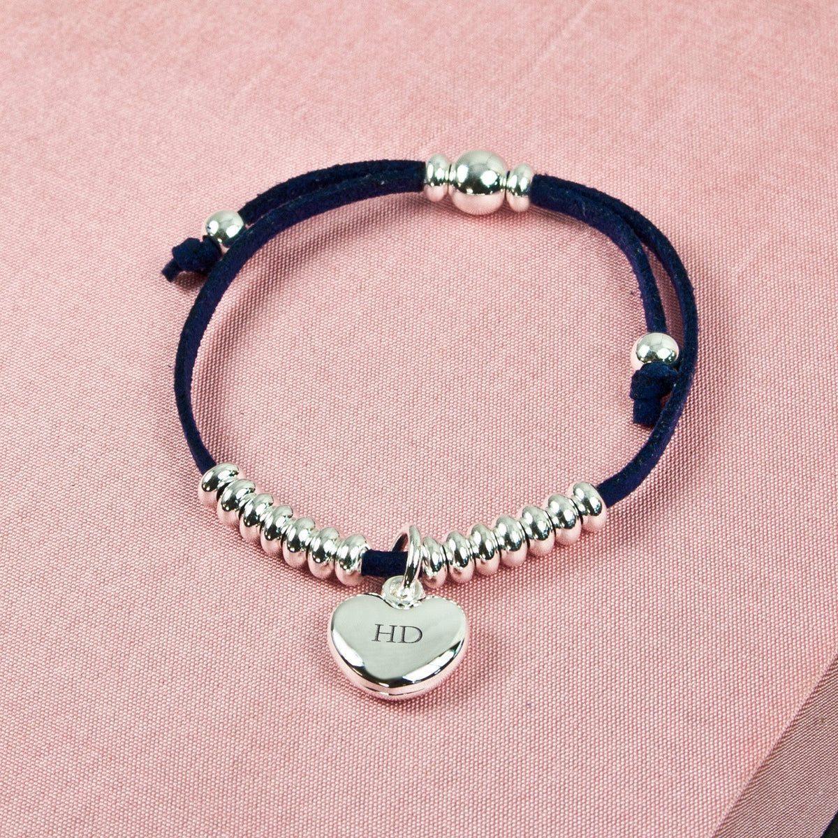 Personalised Silver Heart Friendship Bracelet