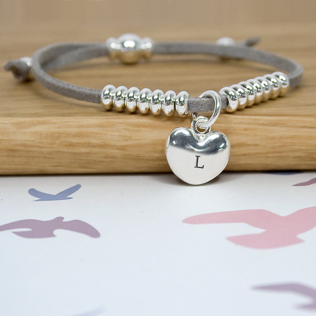 Personalised Silver Heart Friendship Bracelet