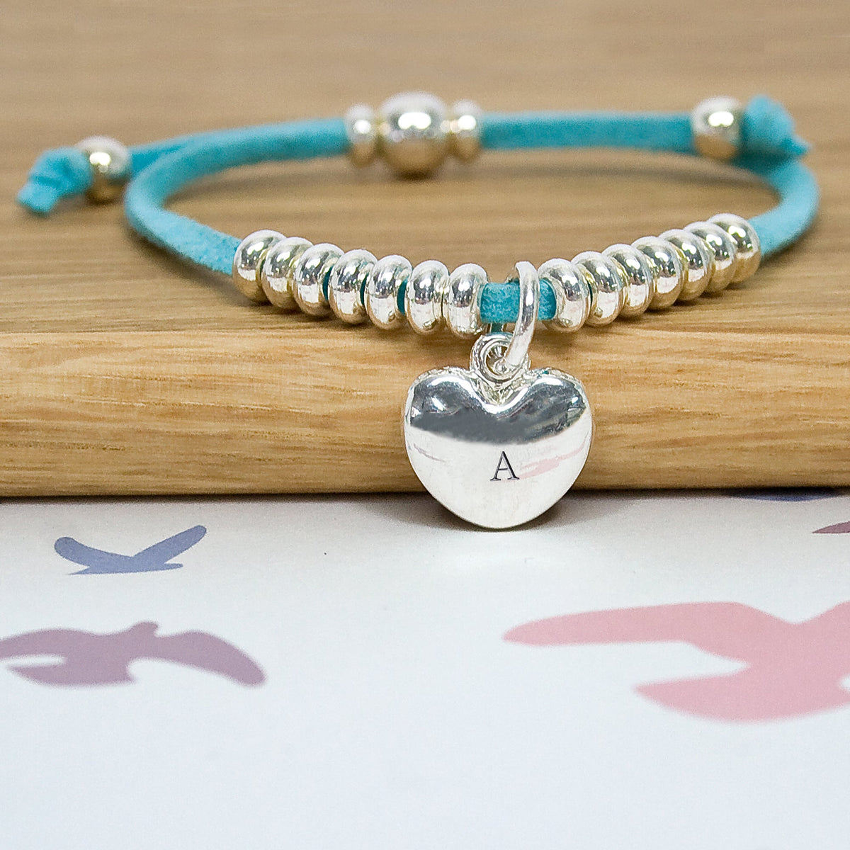 Personalised Silver Heart Friendship Bracelet