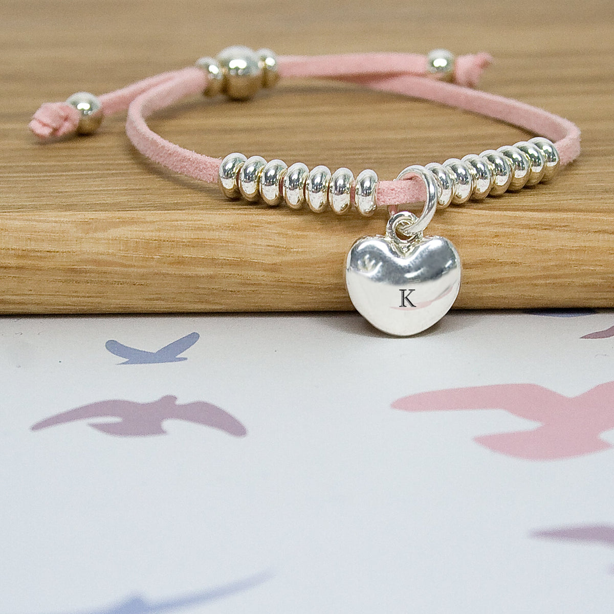 Personalised Silver Heart Friendship Bracelet