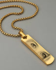 Personalised Eye Photo Necklace – Engraved Stainless Steel Pendant for Men
