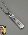 Personalised Eye Photo Necklace – Engraved Stainless Steel Pendant for Men