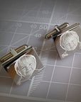 Engraved Cufflinks – Custom Photo Wedding Gift with Chrome Case for Men
