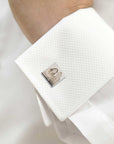Engraved Cufflinks – Custom Photo Wedding Gift with Chrome Case for Men