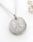 Personalised Sterling Silver Photo Necklace – Double-Sided Engraved Pendant